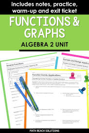 Functions And Graphs Algebra 2 Unit In 2020 Algebra Common Core Algebra Linear Function