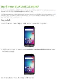Hard Reset BLU Dash XL D710U