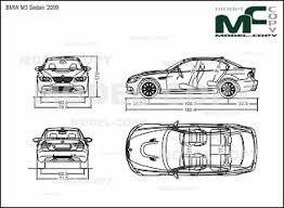 Bmw M3 Sedan 2009 Disegno Model Copy Bmw M3 Bmw Autocad
