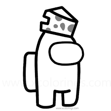 Among us impostor in jester costume coloring page. Among Us Coloring Pages Mr Cheese Skin Xcolorings Com