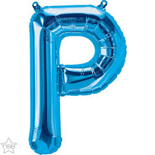 Premium inflator must be seen in the picture/image. Letter P Blue Die Cut Air Filled Foil Balloon 13 5in 34cm