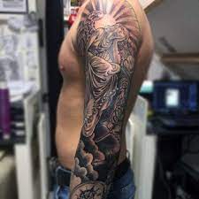 Top 103 Guardian Angel Tattoo Ideas 2021 Inspiration Guide Guardian Angel Tattoo Angel Sleeve Tattoo Tattoos For Guys