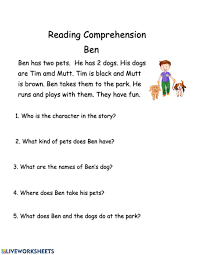 See the different types of reading exercises in order of increasing difficulty. Reading Comprehension Exercise For Grade 1