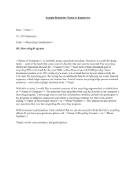 Date, to, from and regarding (or subject). Sample Reminder Memo To Employees