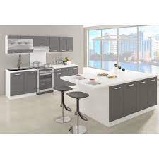 Elibox (70) moove (7) uno (7) couleur. Ultra Cuisine Complete Avec Ilot Gris Mat Et Blanc Cdiscount Maison