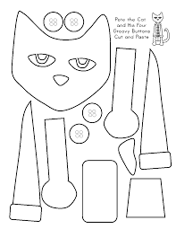 Template Printing Pete The Cat Cat Coloring Page Book Crafts