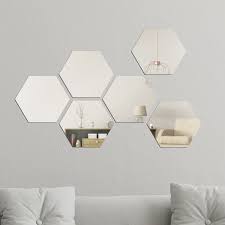 Wall shelves make empty walls and rooms look beautiful & decorated. Walplus Minimalist Hexagon Acrylic Wall Mirror Tiles Diy Home Decor Overstock 31866828