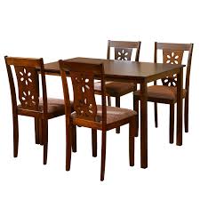 We supply modern dining chairs made of solid teak wood originated from teak plantations of indonesia. Jsv Designs Teak Wooden Dining Table Four Seater Dining Table Set With 4 Chairs Home Dining Room Furniture Natural Teak Finish Amazon In Furniture