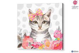 تابلوه رقيق قطه سفير ارت للديكور kids rugs cats decor