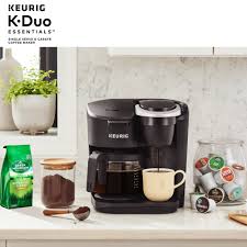 Keurig K Duo Essentials Coffee Maker With Single Serve K Cup Pod And 12 Cup Carafe Brewer Black Walmart Com Coffee Maker Single Serve Coffee Makers Pod Coffee Makers