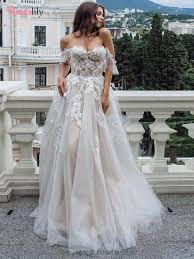 Off The Shoulder Lace Tulle A Line Wedding Dresses Fairy Wedding Dress A Line Wedding Dress Online Wedding Dress
