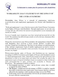 Generally, persons personal, family, and community factors were found to be associated with respondent engagement in employment. Workability Asia Collaborate To Create Jobs For Pwds