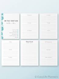 A5 Printable Inserts Yearly Projects Planner 2021 A5 Filofax Etsy Life Plan Template Year Plan 5 Year Plan
