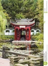 Chinese Pavilion In Beautiful Garden With Pond Chinese Pavilion Traditional Architect Traditional Building