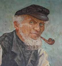 MATROSE SEEMANN MIT Pfeife Ölgemälde Signatur C. (Carl ?) Probst EUR 210,00 