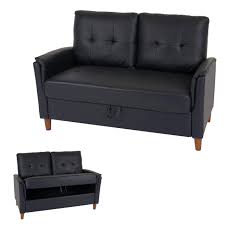 Schlafsofa schwarz kunstleder elegant ecksofa kunstleder schwarz. 2er Sofa Hwc H23 Loungesofa Doppelsitzer Zweisitzer Stecksystem Staufach Kunstleder Schwarz