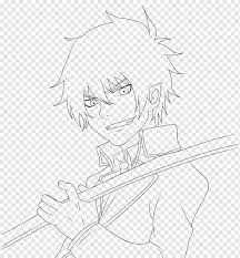 Anime crafts train coloring pages blue exorcist monster truck coloring pages anime lineart coloring books black and white drawing drawing challenge spiderman coloring. Blue Exorcist Coloring Book Rin Okumura Manga Line Art Blue Color Pages Blue White Face Png Pngwing