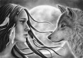 Crossing Spirits Moon Girl Native Indian Woman Wolf Emo Art Etsy Emo Art Wolves And Women Art