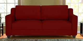 Suedine 3 Seater Sofa In Red Colour By Vittoria