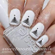 Christmas Nail Art Black Christmas Tree Nail Water Decals Water Slides Christmas Nails Tree Nails Christmas Nail Stickers