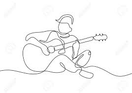 Yellow acoustic guitar with a large empty space for writing or drawing. Continuous One Line Drawing Of Person Playing Acoustic Guitar Royalty Free Cliparts Vectors And Stock Illustration Image 129614542