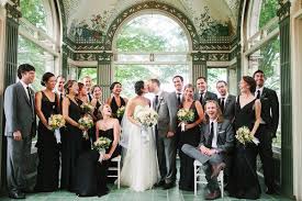 Gray Suits And Black Bridesmaids Dresses What Do You Think Julia Ritter Wedding Bridesmaid Dresses Black Bridal Parties Black Bridesmaid Dresses