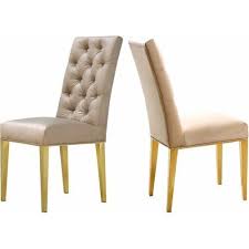 Beige Velvet Tufted Dining Chair Gold Legs Set Of 2 Dining Chairs Tufted Dining Chairs Velvet Dining Chairs