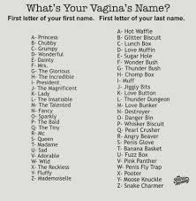 The shiny veneer of the. Dopl3r Com Memes Whats Your Vaginas Name First Letter Of Your First Name First Letter Of Your Last Name A Princess B Chubby C Grumpy D Wonderful E Dainty F Mrs