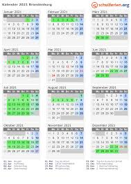 Sie können die gesetzlichen feiertage in microsoft outlook, ical oder google calendar einbinden: Kalender 2021 Ferien Brandenburg Feiertage