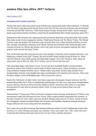 Bioskopkeren nonton streaming movie terbaru dengan mudah di bioskopkeren ws tanpa iklan hanya klik saja anda bisa streaming film sepuasnya di bioskop keren. Nonton Film Box Office 2017 Terbaru By Angelicaherb Issuu