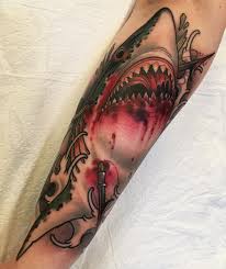 Tiger shark tattoo on arm shark tattoos designs and ideas. Pin On Sharks
