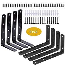 Shelf Brackets Black Heavy Duty 8 Pcs L Angle Shelving 125x75mm Wall Brackets Shelf Brackets 90 Degree Bracket Bracket Regalhalter Wandhalterung 90 Grad Winkel