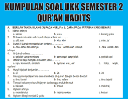 Kumpulan Soal Ukk Qur An Hadits Sd Mi Semester 2 Genap Lengkap