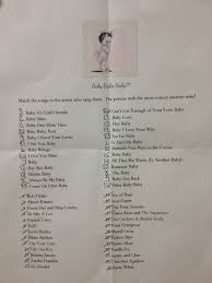 Baby Shower Game Of Matching Songs With The Words Baby And Babe In The Title To The Artists Baby Shower Songs Music Baby Showers Baby Shower Planning List