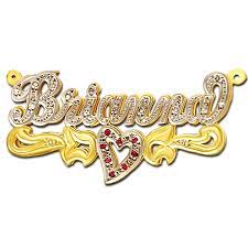 Heart 3d Diamond Nameplate Pendant In Solid Gold Diamonds Nameplate Necklace Gold Spike Necklace Gold Name Necklace