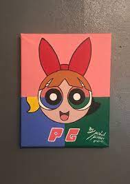 For something unique and out of the box, you can face paint not all girls are crazy about disney princess, some are in love with super heroes too! Powerpuff Girls Canvas Mini Canvas Art Art Drawings Diy Canvas Art