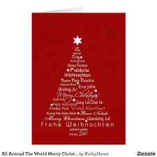 All Around The World Merry Christmas Greeting Card Zazzle Com Merry Christmas Card Greetings Christmas Tree Cards Merry Christmas