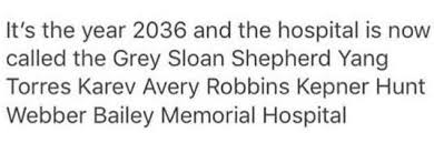 It's the year 2038 and the only original left on the show is bokhee the scrub nurse. grey's anatomy humor / facebook. 16 Savage Memes Everyone Who S Ever Watched Grey S Anatomy Will Understand Popbuzz