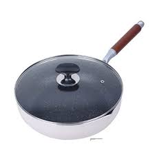 Stone Derived Frying Pan Non Stick Coating Pan Multi Functional Cookware Deep Saute Pan With Lid Casserole Stockpot No Fumes 11 In Stock Pot Cookware Saute Pan