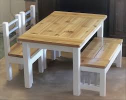 Rustic Kids Farmhouse Table Set The Steel Aesthetic Llc Kursi Meja Makan Meja Kayu Ide Dapur