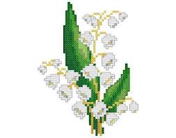 Cross Stitch Pattern Lily Of The Valley Flower Embroidery Etsy In 2020 Cross Stitch Flowers Flower Embroidery Designs Wedding Cross Stitch Patterns