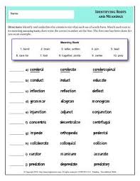 Worksheet Identifying Roots And Meanings Identify And Underline The Common Root That Each Set Of Words Has Free English Worksheets Fifth Grade Worksheets