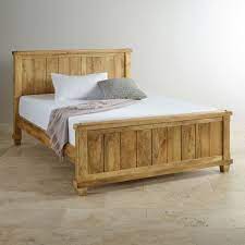Baku Light Natural Solid Mango 5ft King Size Bed Furniture Rustic Bedroom Furniture Oak Furniture Land
