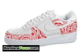 Air Force 1 Black Bandana Shoes Bandana Fever Nike Air Force 1 Low White Red Bandana Trim By Bandana Fever 179 99 Http Store Bandanafever Com Nike Nike Air Force Nike Air Force Ones