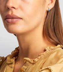 Jennifer Meyer Yellow Gold, Diamond and Turquoise Marquise Earrings