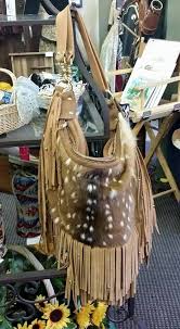 Wow Look At All The Fringe On This Large Boho Style Hobo Bag The Axis Deer Hide From Hawaii Is So Soft And Beautif Boho Bags Cowhide Bag Purses And Bags