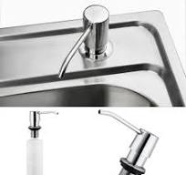 Countertop Liquid Soap Dispenser Kitchen Sink Soap Dispenser With Sponge  Holder - Built-In, Chrome Finish, 39" Extension Tube Included Chrome Sink  ...