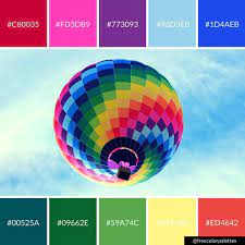 Maybe you would like to learn more about one of these? Rainbow Hot Air Balloon Color Palette Inspiration Digital Art Palette And Brand Color Palette Digital Art Palette Paint Color Combos Color Palette