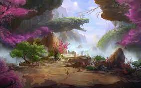 Blossoming Beauty Fantasy Landscape Fantasy World Landscape Art