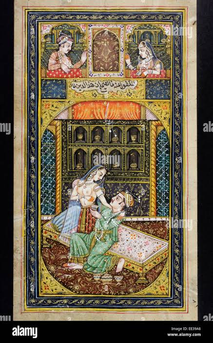 Rajasthani miniature painting from Rajasthan, India. Probably late 19th century or early 20th century Stock Photo - Alamy